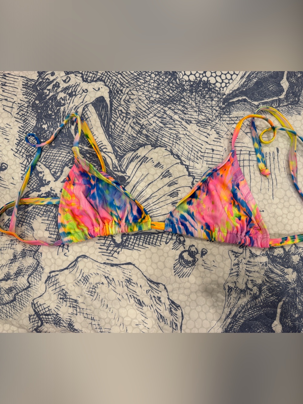Kulani Kinis Fluro Flamingo Triangle Bikini Top